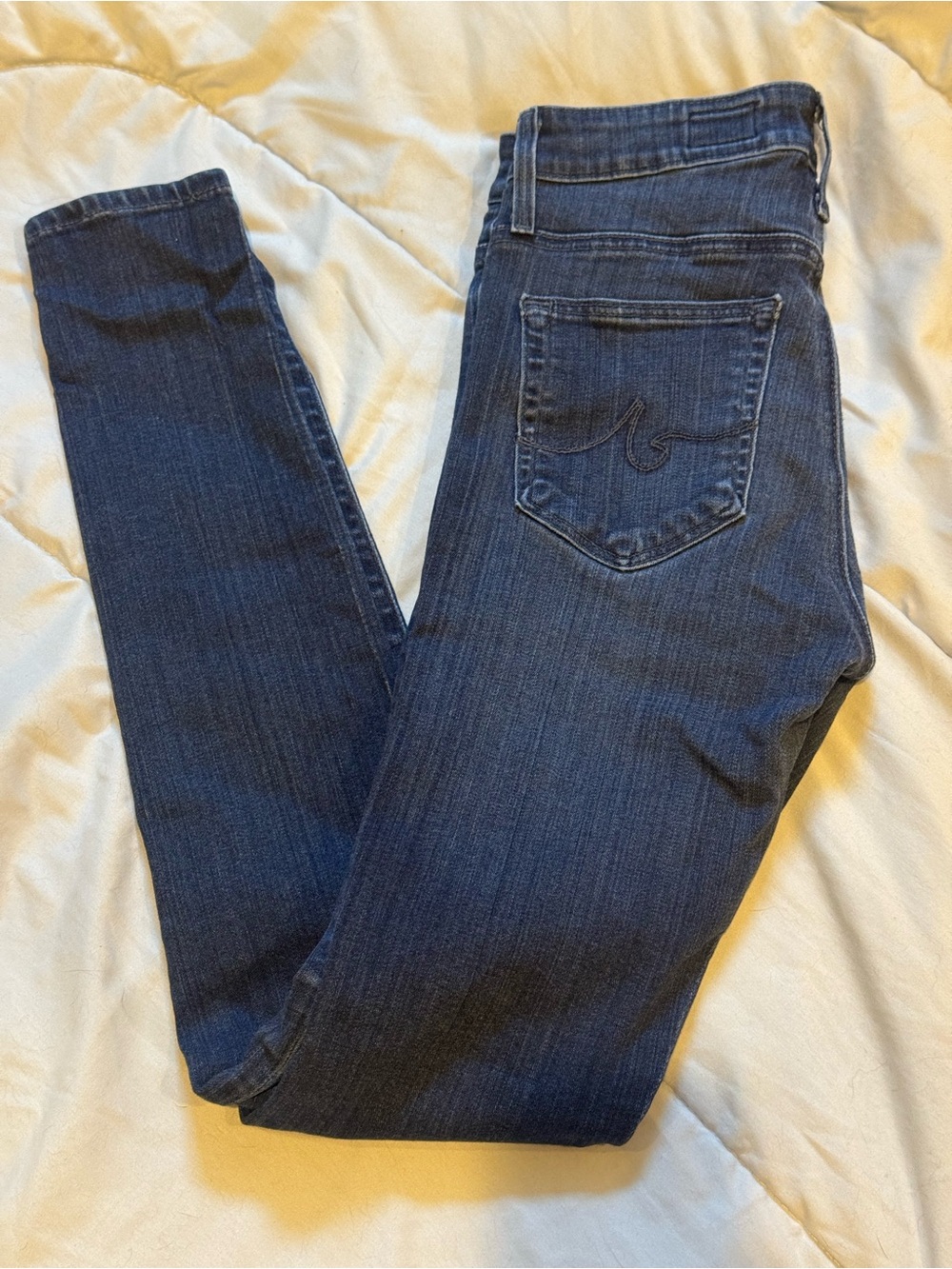 AG Adriano Goldschmied Women's Dark Blue Farrah Skinny Jeans